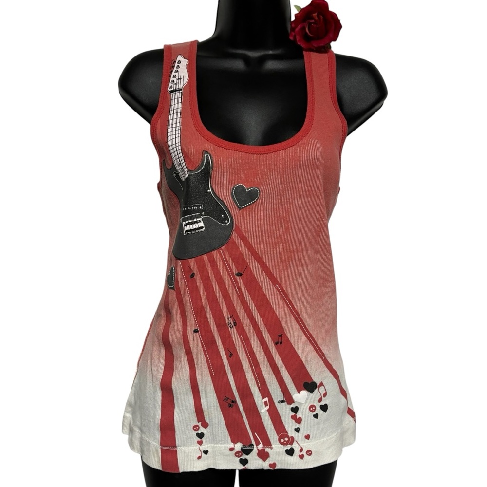SO Y2K Guitar Tank Top Wear It Declare It Fairygrunge Red XL slim fit XL